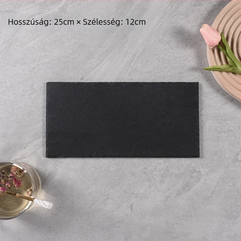 Természetes pala steakhez alátéttel, fekete pala tál nyugati éttermek és sushi számára