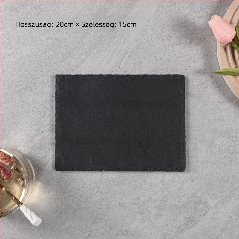 Természetes pala steakhez alátéttel, fekete pala tál nyugati éttermek és sushi számára