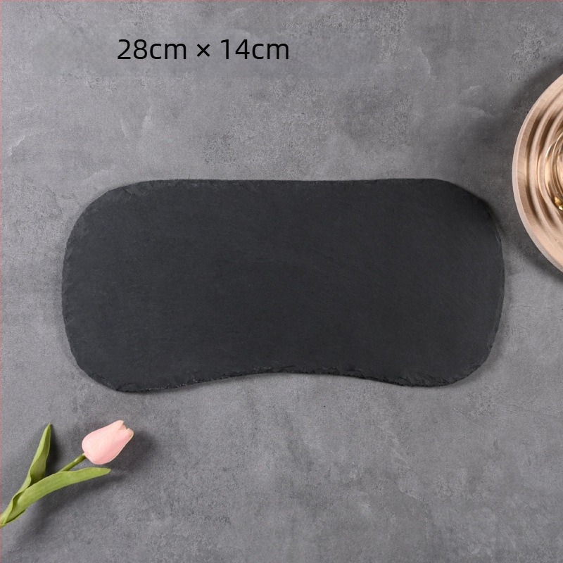 Természetes pala steakhez alátéttel, fekete pala tál nyugati éttermek és sushi számára