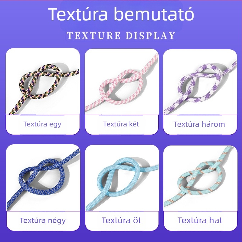 Trendy kézzel készített kulcstartó csomóval, kötött poliészter zsinórral; táskadísz növény mintával, személyre szabott ajándék