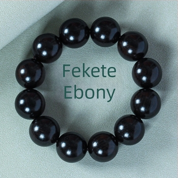 Kézzel készített ebonifa gyöngy karkötő, kínai stílus, polírozott felülettel, ideális ajándék időseknek és barátoknak