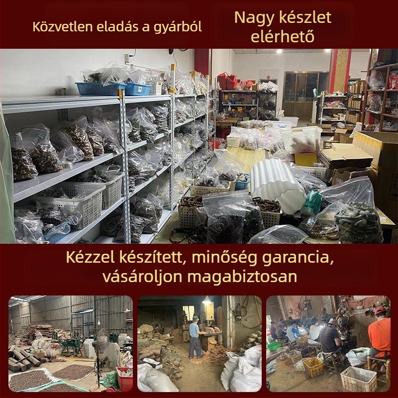 Kézzel készített ebonifa gyöngy karkötő, kínai stílus, polírozott felülettel, ideális ajándék időseknek és barátoknak