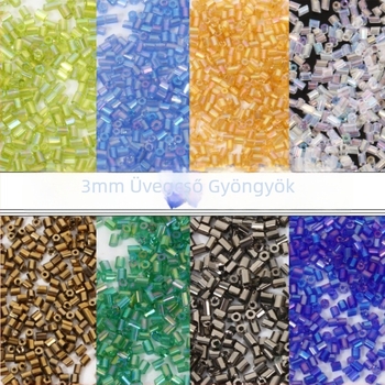 Csöves gyöngyök, üveg/glazúr, 450 g, egyszerű stílus