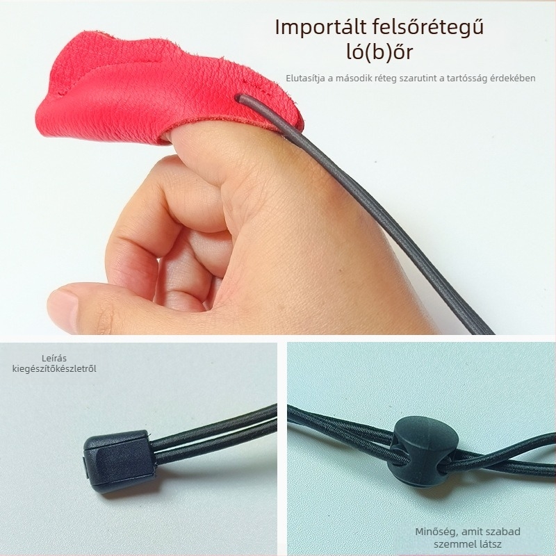 Valódi bőrből készült ujjtvédő kesztyű horgászathoz – csúszásmentes, félujjas kialakítás, monoszínű, uniszex felnőttek