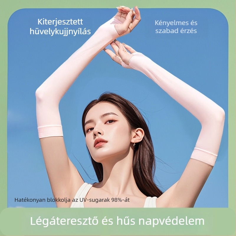 Napsütésvédő nyári karvédő nőknek – nylon anyagú karvédő UV védelemmel, 81–95% fő szál tartalom, sportos minimalist stílus, 2025 nyár