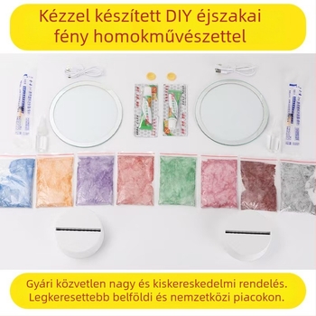 Homokfoltos festés éjszakai fény — DIY készlet üvegből, félig kézi gyártás, polírozott felület, absztrakt modern dekor a nappaliba