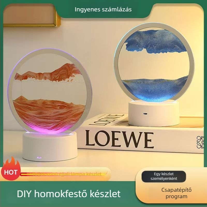 Homokfoltos festés éjszakai fény — DIY készlet üvegből, félig kézi gyártás, polírozott felület, absztrakt modern dekor a nappaliba