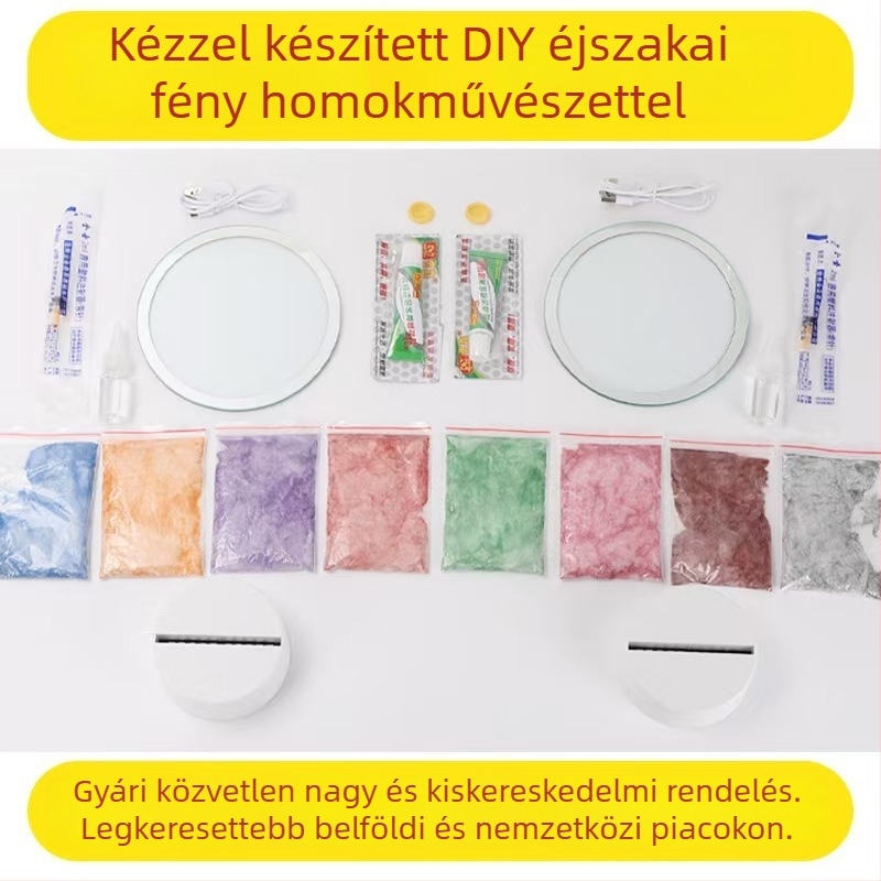 Homokfoltos festés éjszakai fény — DIY készlet üvegből, félig kézi gyártás, polírozott felület, absztrakt modern dekor a nappaliba