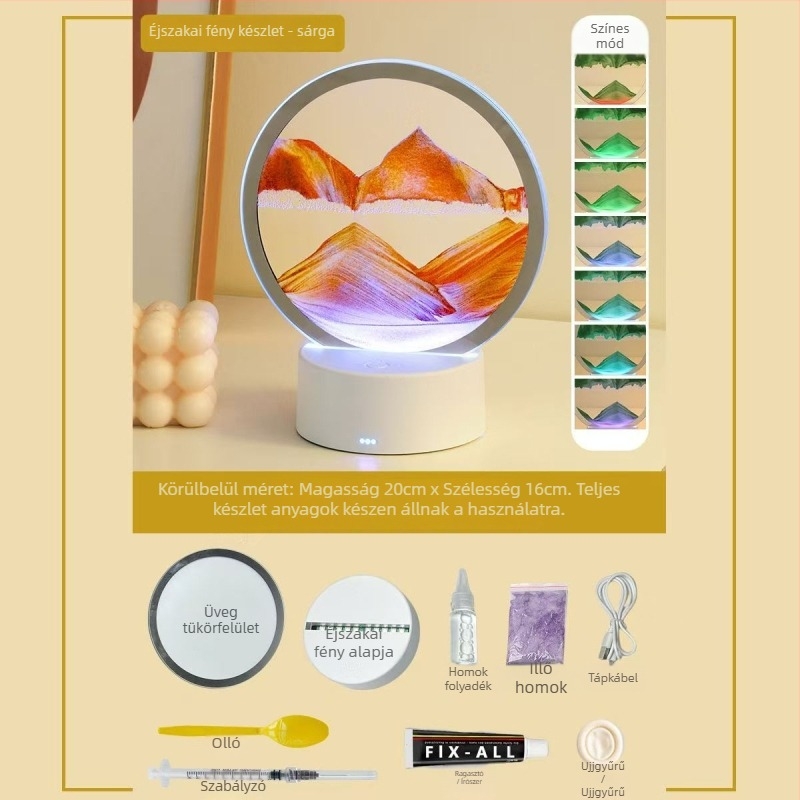 Homokfoltos festés éjszakai fény — DIY készlet üvegből, félig kézi gyártás, polírozott felület, absztrakt modern dekor a nappaliba