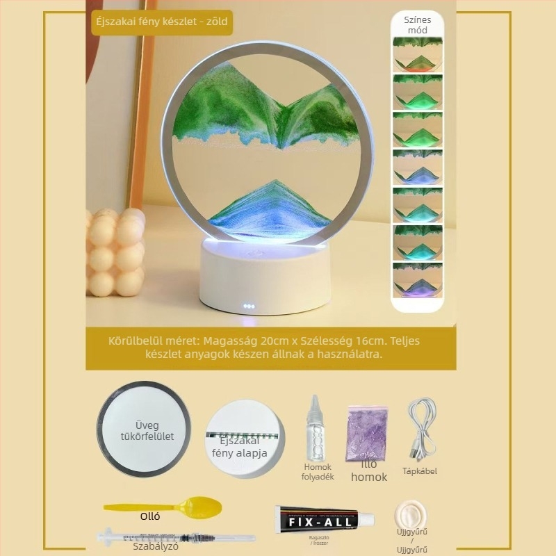 Homokfoltos festés éjszakai fény — DIY készlet üvegből, félig kézi gyártás, polírozott felület, absztrakt modern dekor a nappaliba