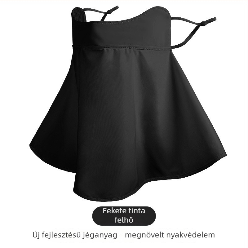 Hosszú arcú napszemvédő maszk nyakvédővel kültéri kerékpározáshoz, ice silk anyag, poliészter 81–95%, nylon ≤10%, lélegző, napvédő, porvédő