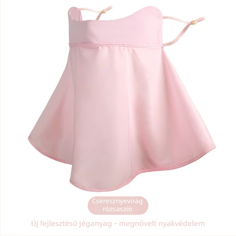 Hosszú arcú napszemvédő maszk nyakvédővel kültéri kerékpározáshoz, ice silk anyag, poliészter 81–95%, nylon ≤10%, lélegző, napvédő, porvédő