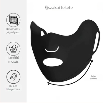Jégselyem napvédő maszk fülcsipeszes kivitelben, uniszex, monokróm minta