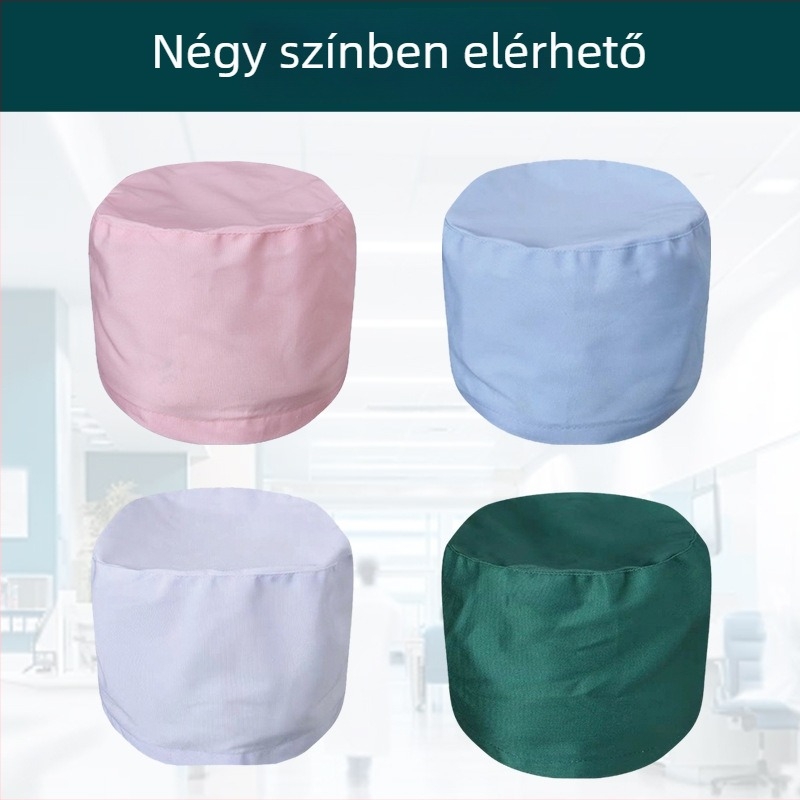 Orvosi sapka uniszex orvosok és ápolók számára, kupolás korona, rövid karimával, pamut kötött anyag, tie-dye felület