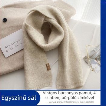 Sakura gyapjúkeverék sál, koreai stílus, egyenes szövés, meleg téli szezonra