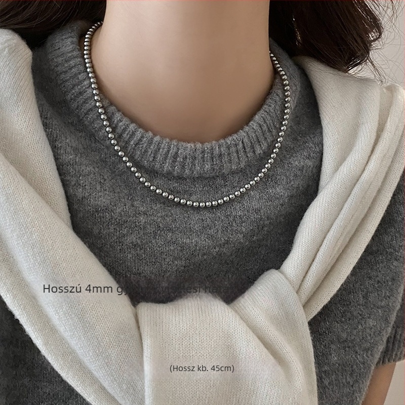 Mesterséges gyöngy nyaklánc elektroplattált felülettel, U-alakú kialakítás, gyöngy lánc, medál mesterséges kristályból