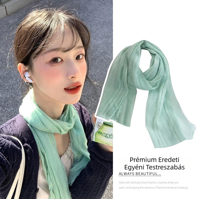 Pamut- és len sál, pamut–kender keverék, warp szövés, őszi szezon, friss és édes stílus