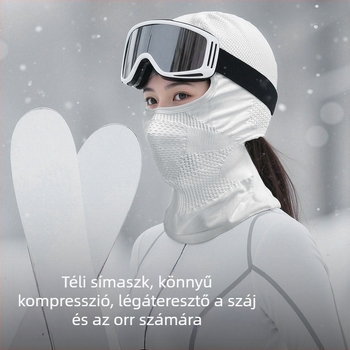 Síeléshez/vezetéshez alkalmas maszk, seamless fej- és nyakfedés, lélegző Nylon/Polyamide anyag, napvédelem, belső sisakbetét
