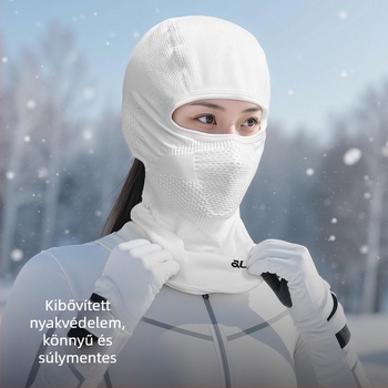 Síeléshez/vezetéshez alkalmas maszk, seamless fej- és nyakfedés, lélegző Nylon/Polyamide anyag, napvédelem, belső sisakbetét