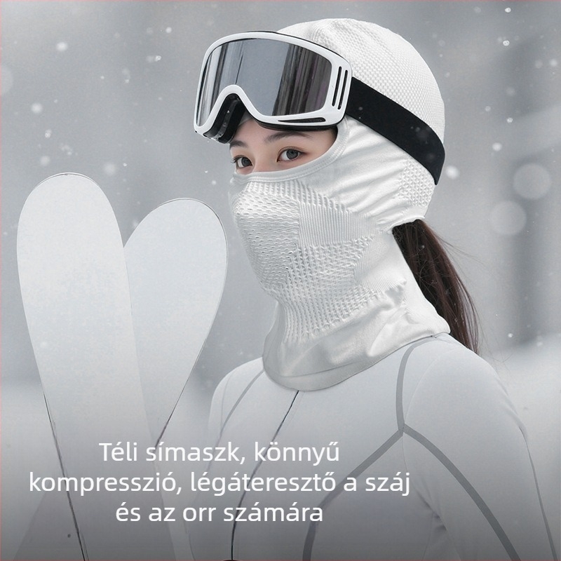 Síeléshez/vezetéshez alkalmas maszk, seamless fej- és nyakfedés, lélegző Nylon/Polyamide anyag, napvédelem, belső sisakbetét
