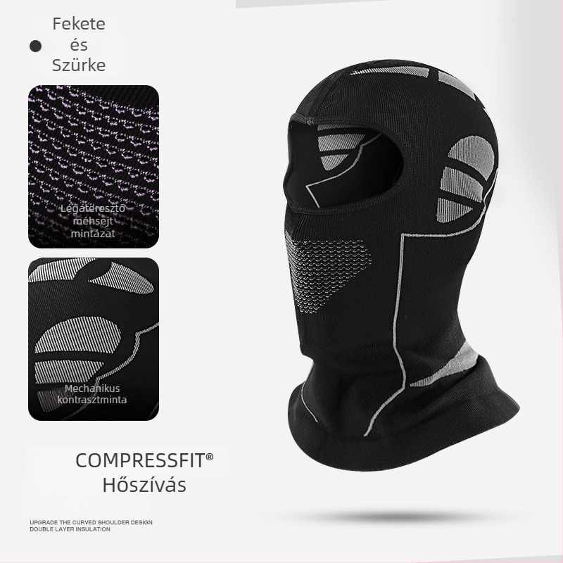 Síeléshez/vezetéshez alkalmas maszk, seamless fej- és nyakfedés, lélegző Nylon/Polyamide anyag, napvédelem, belső sisakbetét