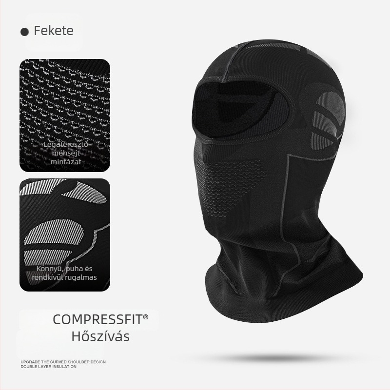 Síeléshez/vezetéshez alkalmas maszk, seamless fej- és nyakfedés, lélegző Nylon/Polyamide anyag, napvédelem, belső sisakbetét