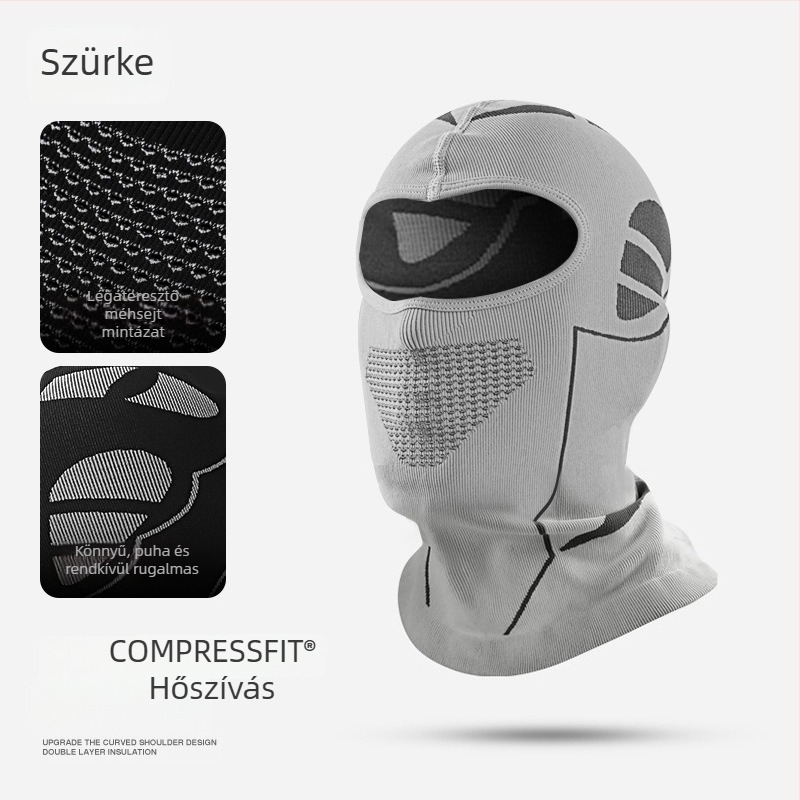 Síeléshez/vezetéshez alkalmas maszk, seamless fej- és nyakfedés, lélegző Nylon/Polyamide anyag, napvédelem, belső sisakbetét