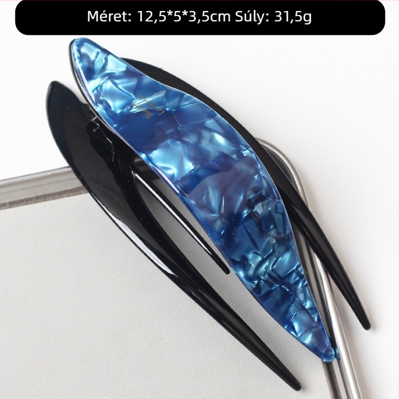 Hajcsat acetátból, Swallowtail stílus, Shark Clip, kézzel készített, modell FJ-2861