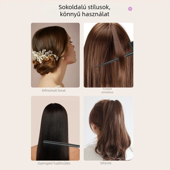 Műanyag széles fogú hajkefe, minimalist design, könnyű használat, ideális göndör hajra