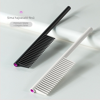 Műanyag széles fogú hajkefe, minimalist design, könnyű használat, ideális göndör hajra