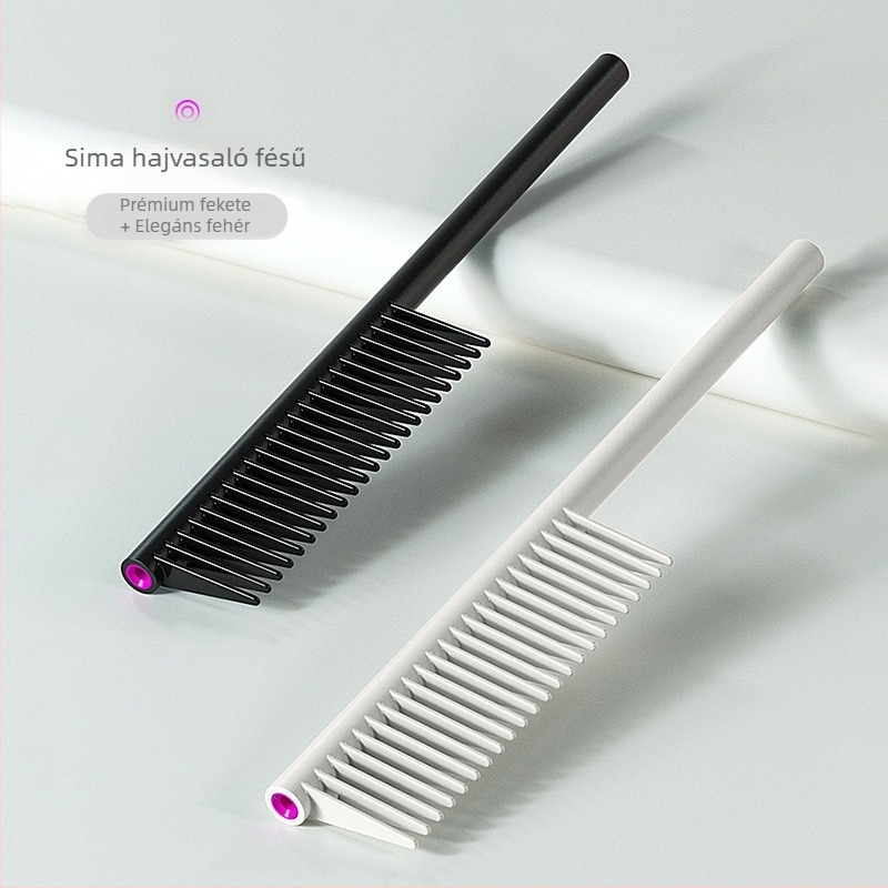 Műanyag széles fogú hajkefe, minimalist design, könnyű használat, ideális göndör hajra
