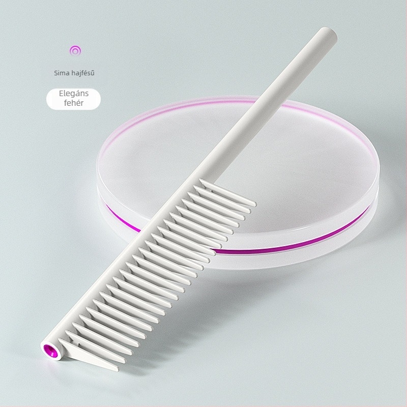 Műanyag széles fogú hajkefe, minimalist design, könnyű használat, ideális göndör hajra