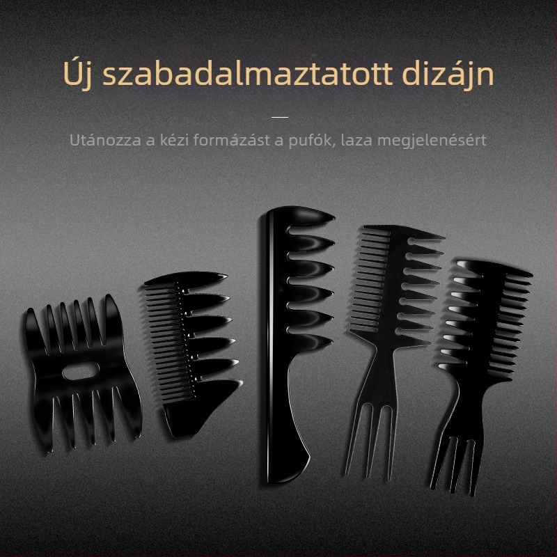 Frizura fésű texturált bordázott fogakkal, műanyag, márka French map, mindennapi használatra