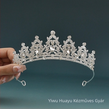 Gyerekeknek szóló fejkoszorú – hercegnő stílusú, ötvözet korona, alkalmas esküvőkre és születésnapokra