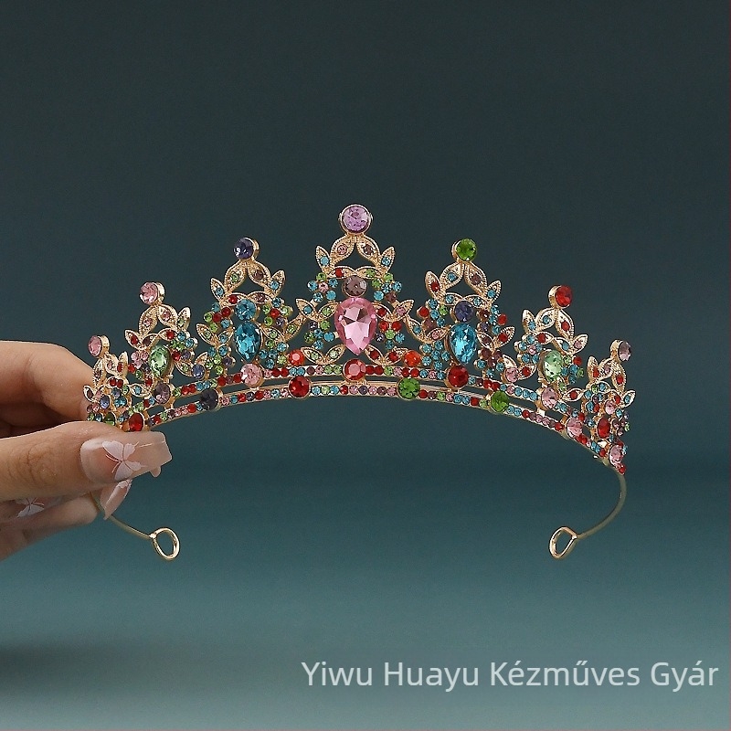 Gyerekeknek szóló fejkoszorú – hercegnő stílusú, ötvözet korona, alkalmas esküvőkre és születésnapokra