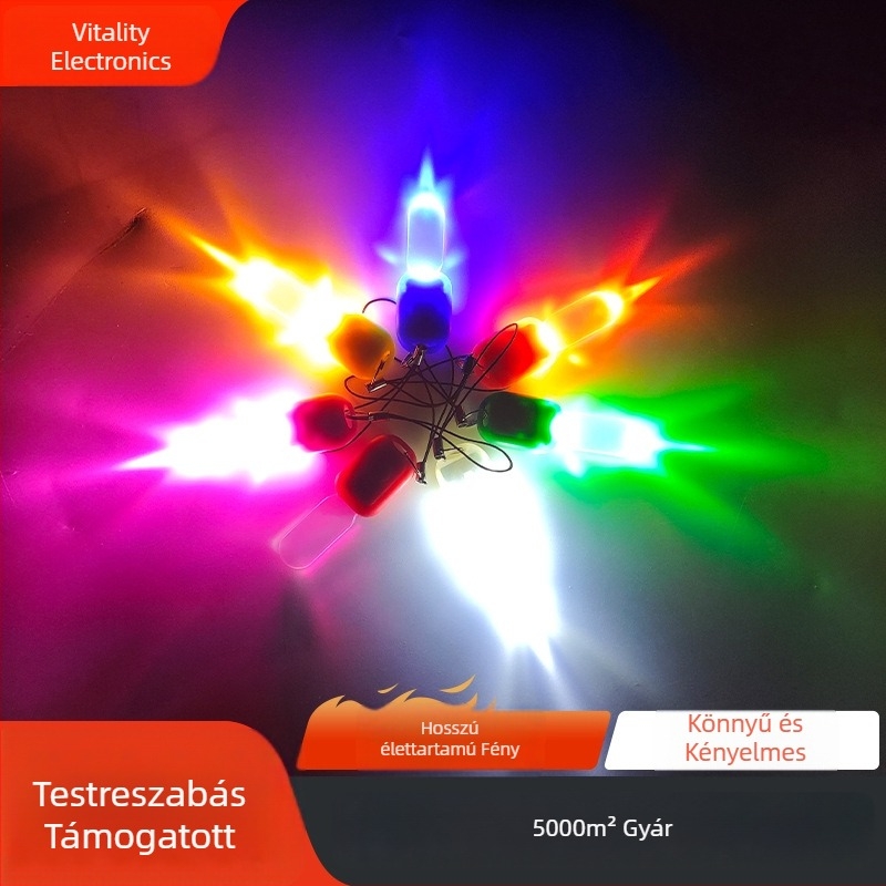 LED világító medál – Kültéri hordozható figyelmeztető fény, hátizsák kulcstartó, műanyag medál, HL043