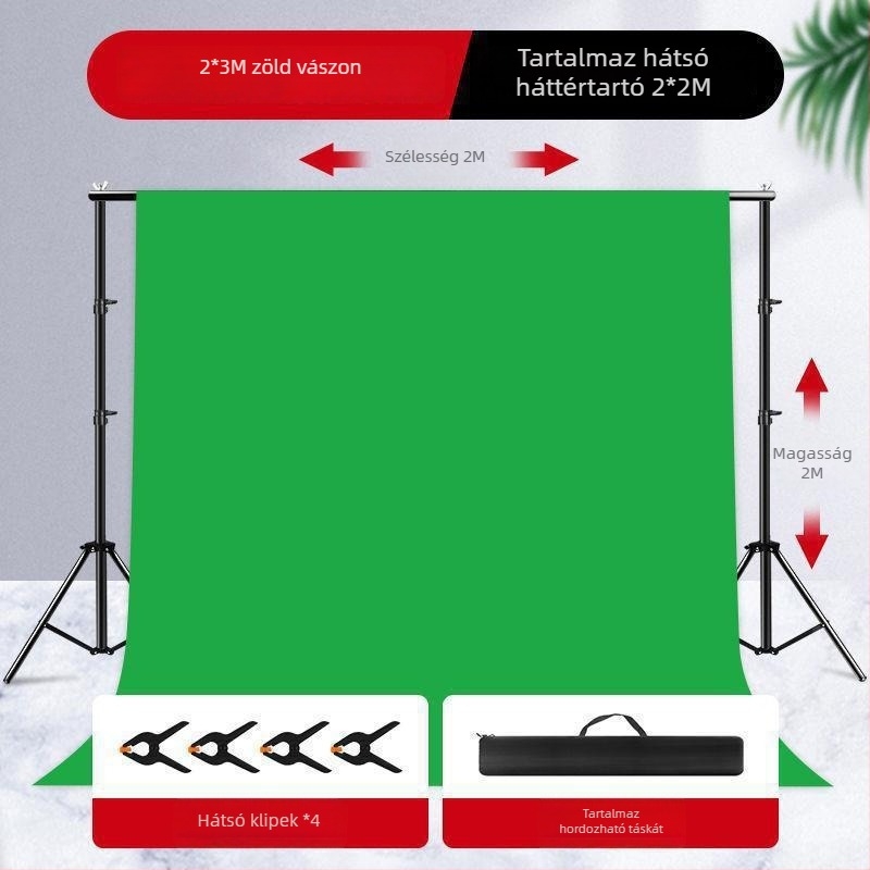 Chromakey textil hátfal hordozható állvánnyal, megerősített kivitel