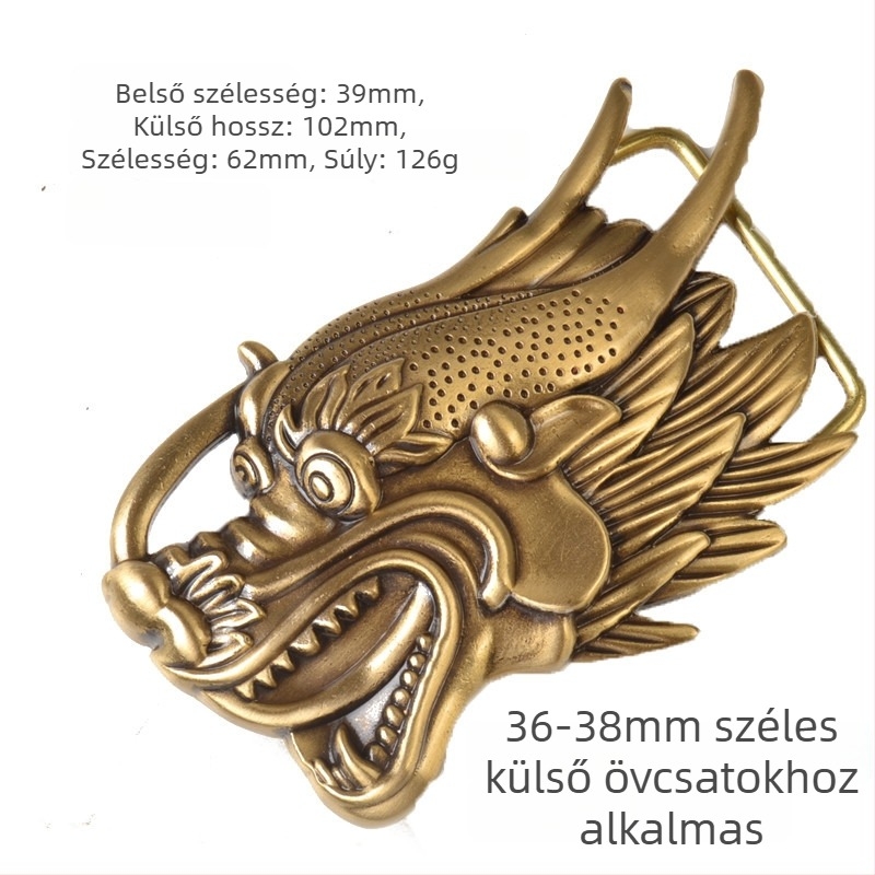 Férfi övcsat sárgarézből, sima lemez, kézzel készített kiegészítő