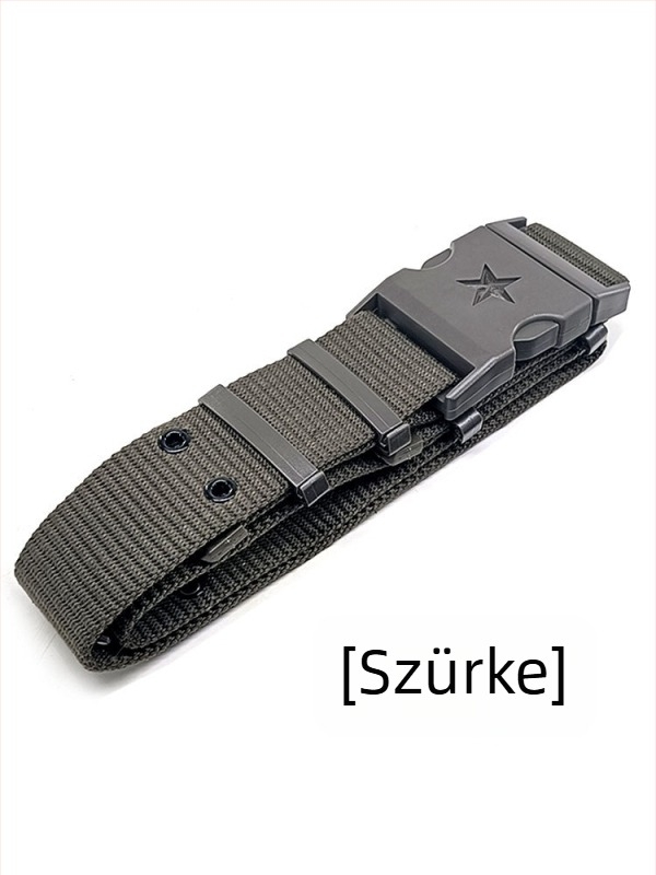 Diáktaktikai kiképző öv, vászon anyagú, műanyag csattal, zárócsattal, összekapcsolt szerkezet