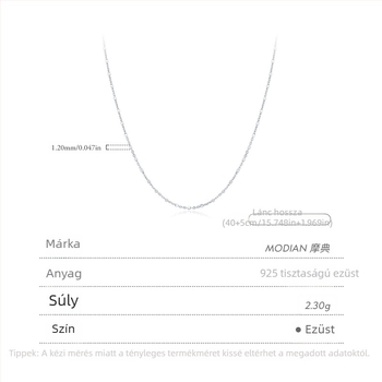 Modian S925 ezüst nyaklánc, medál nélküli, egyszerű lánc, női, minimalist és sokoldalú