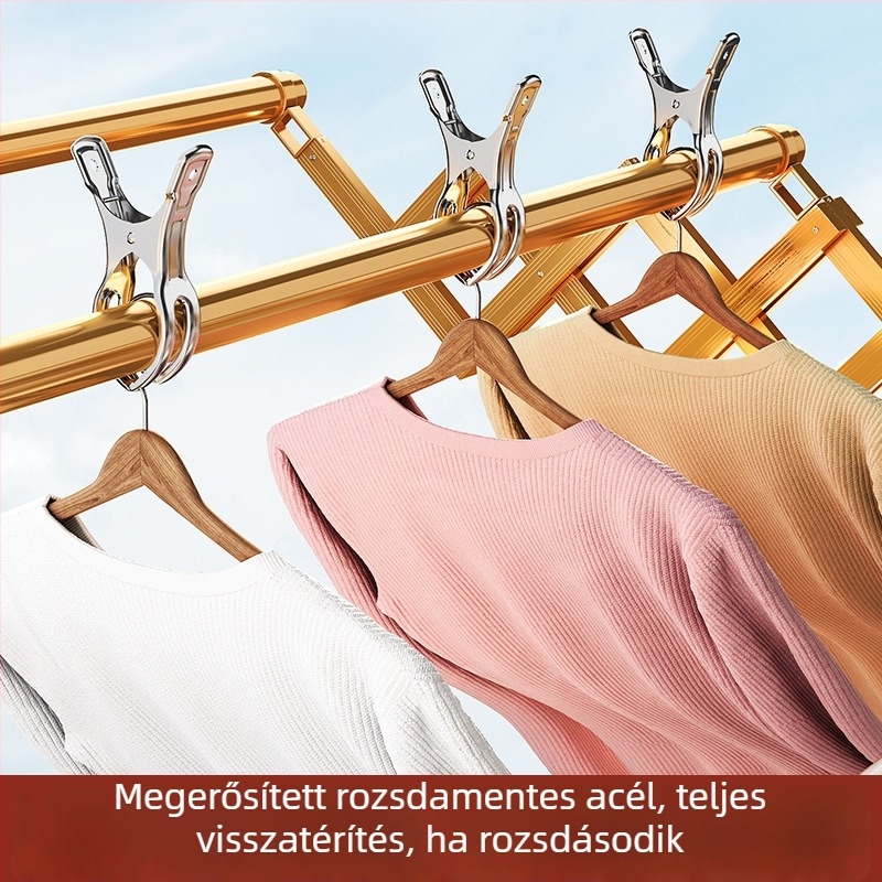 Rozsdamentes acélból készült szárító klipek, modell 201, csomagolás 1000 darab.