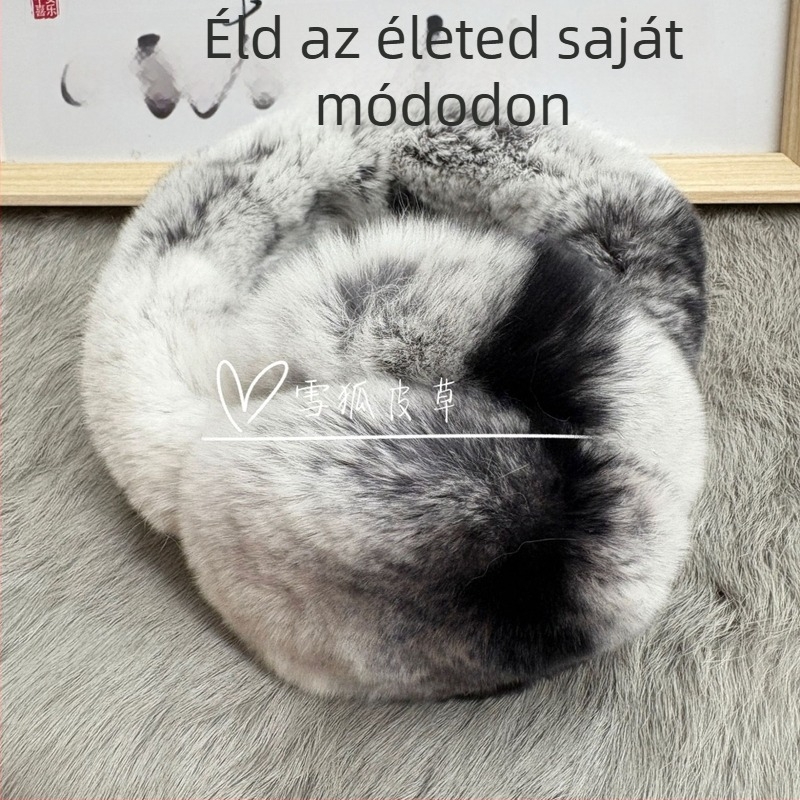 Nyúl szőrmés fülmelegítő, uniszex, felnőtteknek, összecsukható, téli/ősz