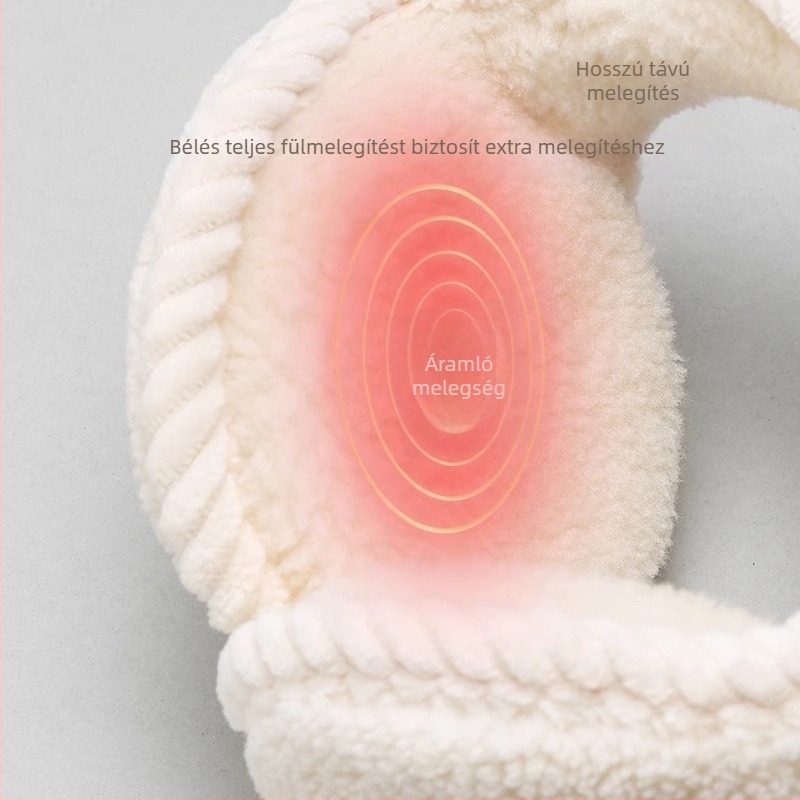 Nyúl-szőrme fülvédő, fleece-betétes, uniszex, kültéri használatra, ősz–tél