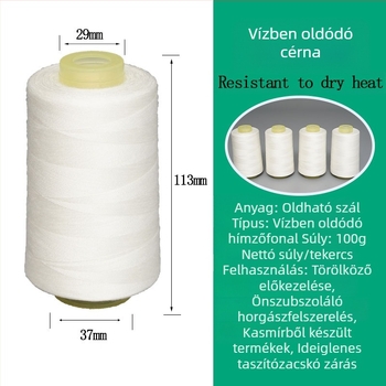 Vízben oldódó varrófonal (PVA oldódó rost) ruházathoz, halászathoz és textilekhez