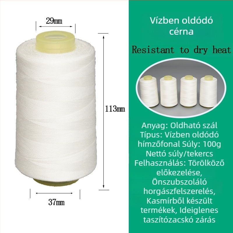 Vízben oldódó varrófonal (PVA oldódó rost) ruházathoz, halászathoz és textilekhez