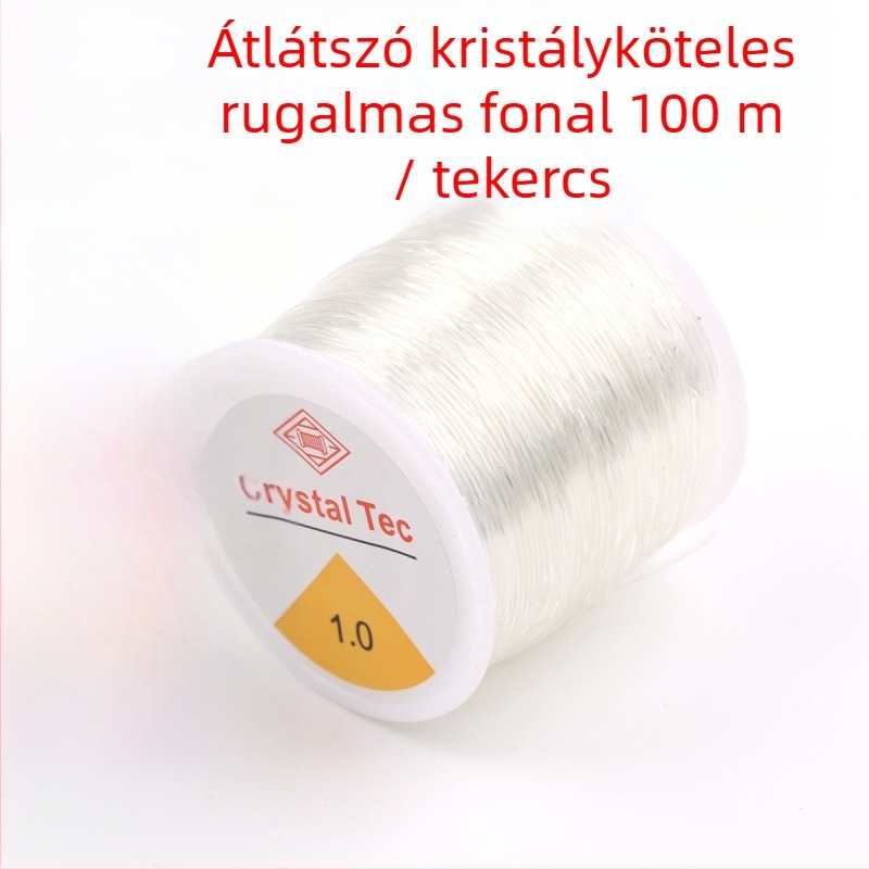 Ékszerkészítéshez való gyöngyös elasztikus zsinór — gránát karkötőzsinór, műanyag/gyanta anyag, ragasztással feldolgozva, testreszabható