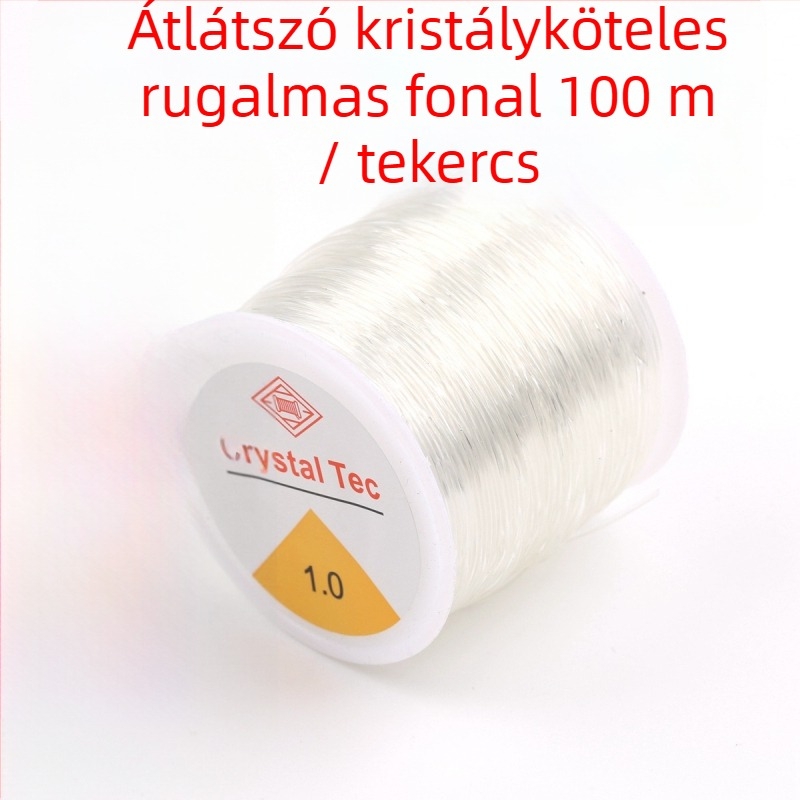 Ékszerkészítéshez való gyöngyös elasztikus zsinór — gránát karkötőzsinór, műanyag/gyanta anyag, ragasztással feldolgozva, testreszabható