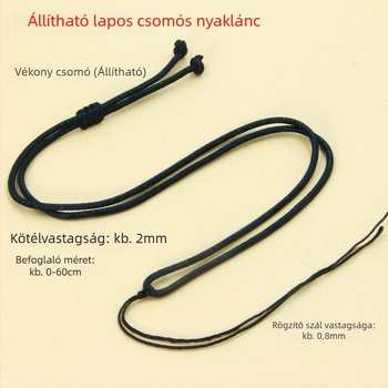 Uniszex állítható szövött zsinóros nyaklánc, DIY márka, fémmentes