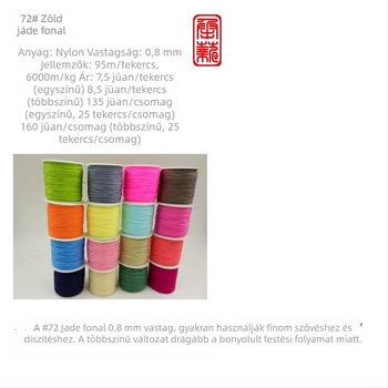 Nylon ékszerdrót – gépi feldolgozású, DIY ékszerkészítéshez