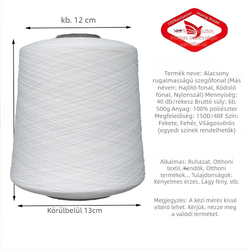 Yihan Copy Edge Line varrószál, 150D elasztikus poliészter, ideális kesztyűkhöz, lakástextíliákhoz, ruházathoz és függönyökhöz